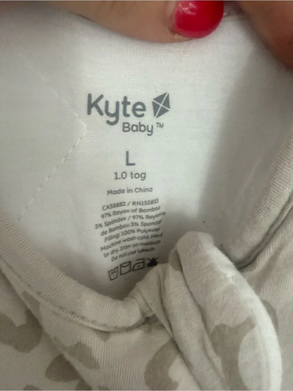 Kyte Baby Bamboo Sleep Sack in Oat Leopard Size Large 1.0 Tog